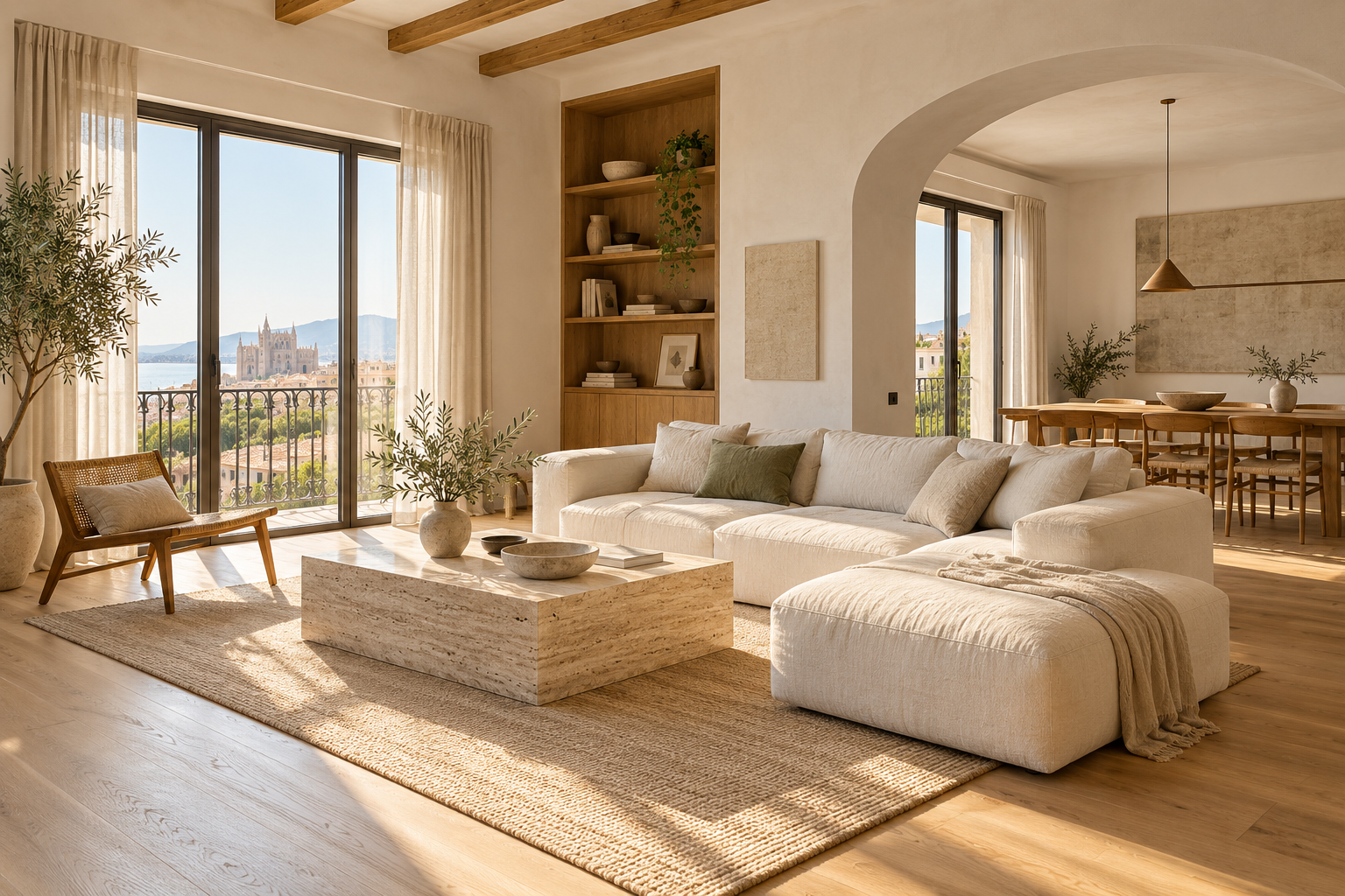 Vivienda de estilo moderno con materiales naturales